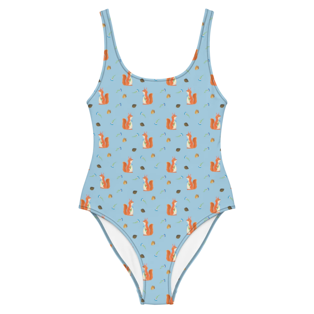 Badeanzug Eichhörnchen Blume Muster Rückenfreier Badeanzug, Luxus-Bademode, Badeanzug, Swimsuit, Badebekleidung, Bademode, Tiere, Tiermotive, Lustige Sprüche, Gute Laune, Eichhörnchen, Spaß, Motivation Sprüche, glücklich Spruch, Motivation Bilder, Spruch Deko, Spruch Positiv, Eichhorn, Lachen