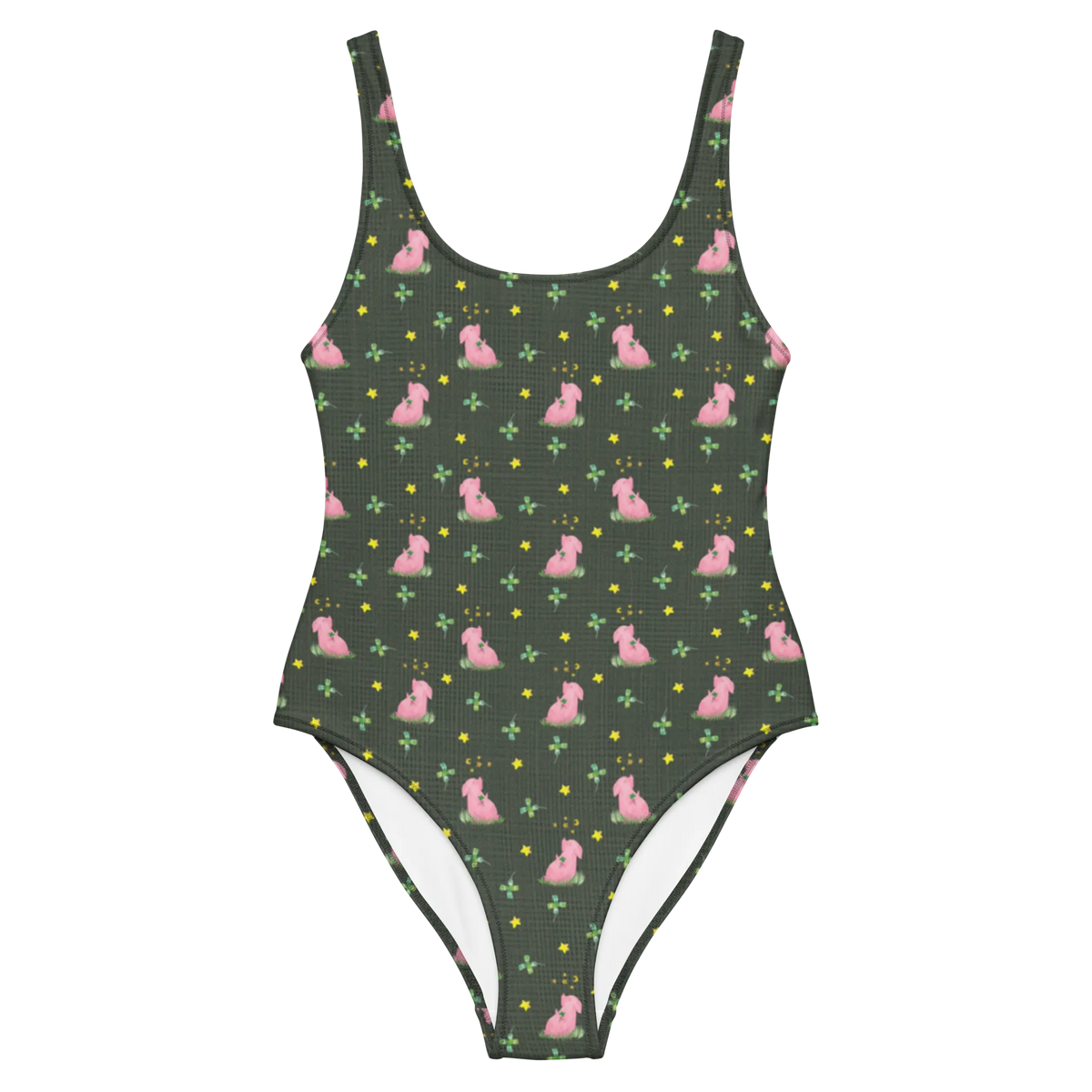 Swimsuit Pig Luck good mood, cute animal motives, gift ideas, small animals, special gifts, animal lover, hand drawn, cute, funny sayings, card, gifts, goals, stars, lucky charm, piglet, Lucky bastard. Luck, asterisks