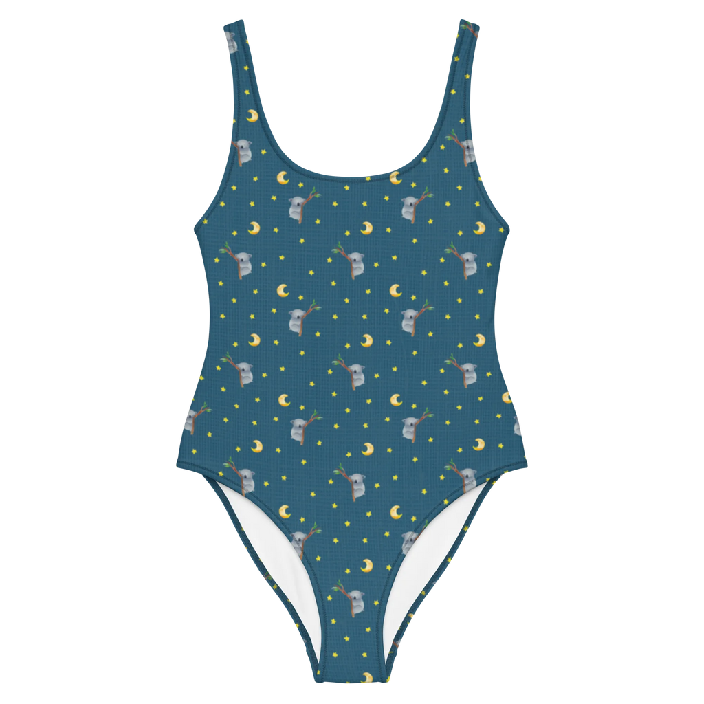 Badeanzug Koalabär Muster Badebekleidung, Swimsuit, Bademode, Luxus-Bademode, Rückenfreier Badeanzug, Badeanzug, Tiere, Tiermotive, Lustige Sprüche, Gute Laune, Schlafzimmer, Traum, Träumen, Koala, Traumland, Bär, Koalabär, schlafen