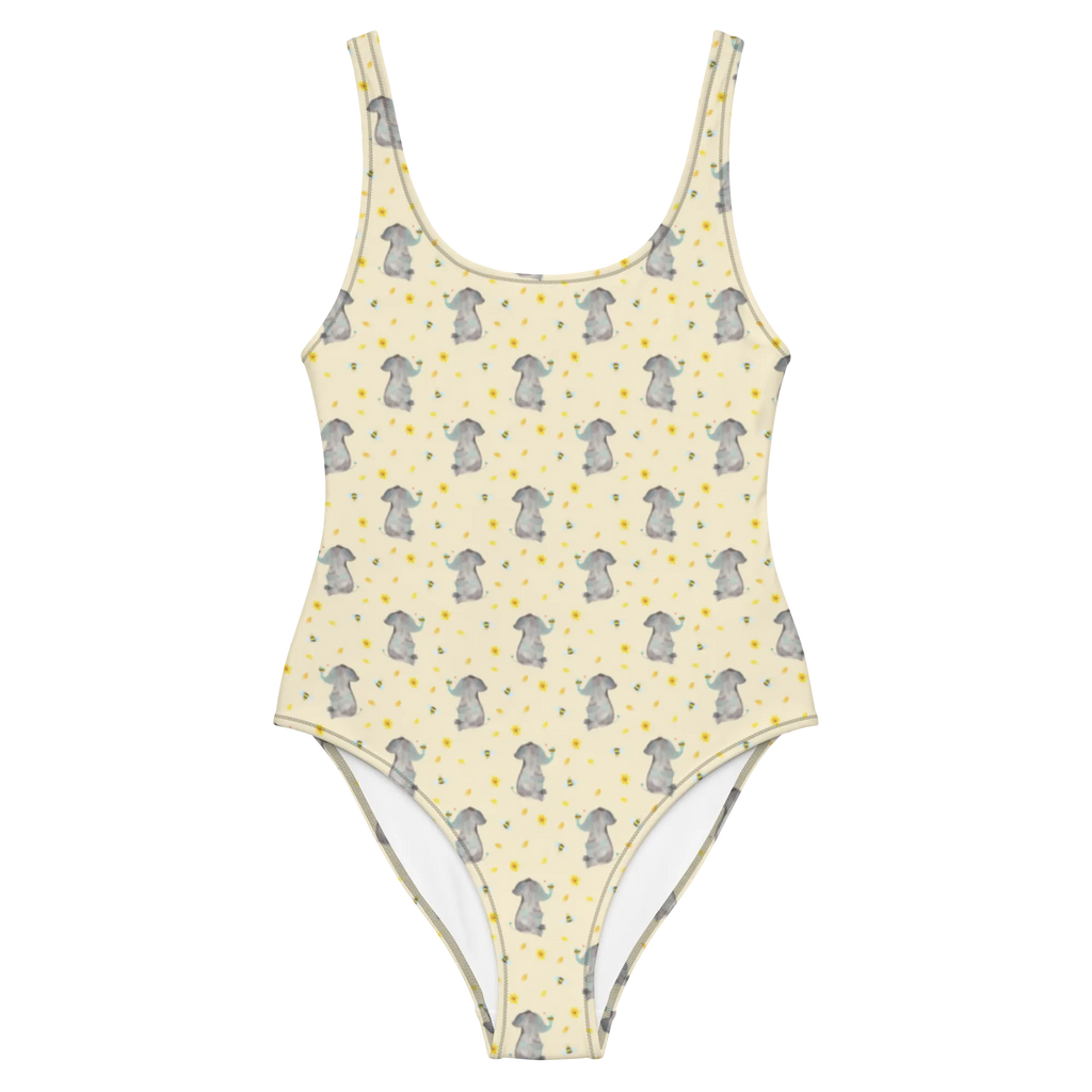 Badeanzug Elefant Biene Muster Badeanzug, Swimsuit, Luxus-Bademode, Badebekleidung, Bademode, Rückenfreier Badeanzug, Tiere, Tiermotive, Lustige Sprüche, Gute Laune, Liebesspruch, Hochzeitsgeschenk, Elefant, Jahrestag, Liebesgeschenk, Liebe, Biene, Heiratsantrag, Liebesbeweis