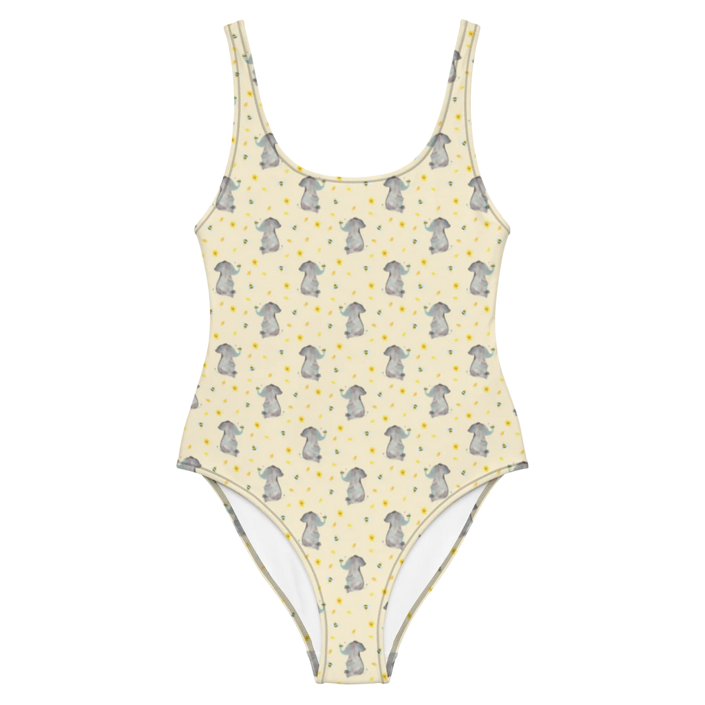 Badeanzug Elefant Biene Muster Badeanzug, Swimsuit, Luxus-Bademode, Badebekleidung, Bademode, Rückenfreier Badeanzug, Tiere, Tiermotive, Lustige Sprüche, Gute Laune, Liebesspruch, Hochzeitsgeschenk, Elefant, Jahrestag, Liebesgeschenk, Liebe, Biene, Heiratsantrag, Liebesbeweis
