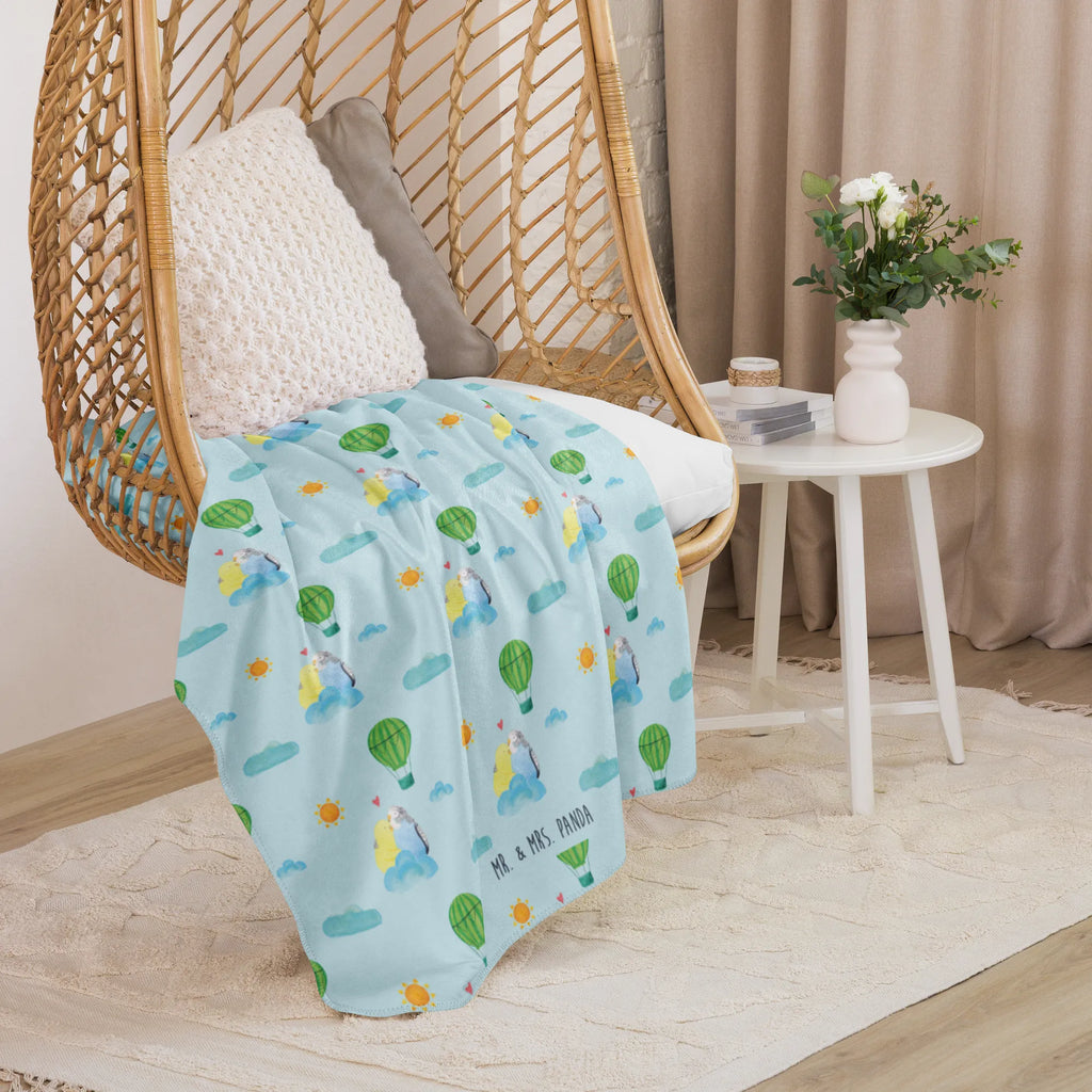 Sherpa cuddly blanket Parakeets in love Freundin, Freund, Liebe, Liebesgeschenk, Jahrestag, Verlobung, Partner, Ehemann, Ehefrau, Heiraten, Heiratsantrag, Hocheitstag, Wellensittich, Kuscheln, Vögel, Nähe, Vertrauen