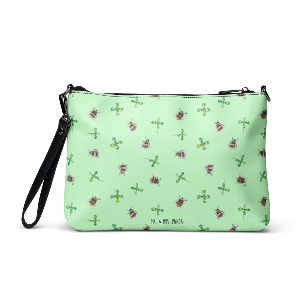 Handbag bumblebees shamrock crossbody bag, fashion bags, women's handbags, clutch, designer handbag, tote bag, handbag, purse, messenger bag, satchel, shoulder bag, leather handbag, small animals, cute, funny, cute animal motives, hand drawn, small world, funny sayings, good mood, happy, gifts, gift ideas, special gifts, animal lover, card, saying positive, be happy, saying happy, bee, saying beautiful, bee decoration, bumblebee, become happy