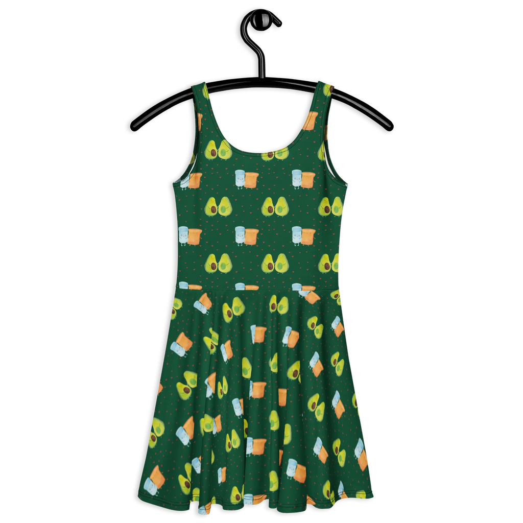 Sommerkleid Avocado Pärchen Muster Sommerkleid, Kleid, Skaterkleid, Vegan, Gesund, Veggie, Avocado, Avocados, Kinder, Babyshower, Familie, Avocuddle, Liebe, Geburt, Schwangerschaft, Hochzeit, Babyparty