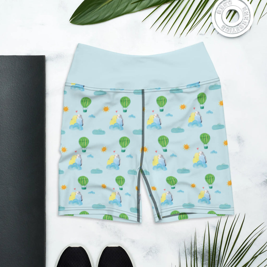 Yoga Shorts Parakeets in love Fitnesshose, Sporthose, Sportbekleidung, Yogabekleidung, Sportshorts Damen, Sportshorts, Yoga Shorts, Yoga Shorts Damen, Yogashorts, Freundin, Partner, Verlobung, Freund, Jahrestag, Liebesgeschenk, Hocheitstag, Heiratsantrag, Heiraten, Liebe, Ehefrau, Ehemann, Nähe, Vertrauen, Vögel, Wellensittich, Kuscheln
