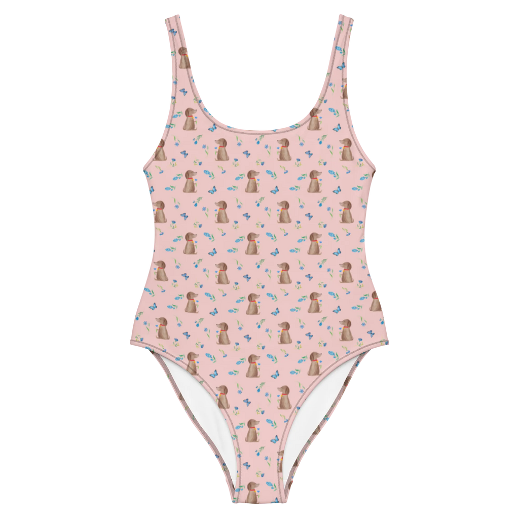 Badeanzug Hund Blume Muster Luxus-Bademode, Badebekleidung, Badeanzug, Rückenfreier Badeanzug, Swimsuit, Bademode, Hund, Sprüche, Hunderasse, Hundebesitzer, Hundemotiv, Haustier, Tierliebhaber, Hundeliebe, Frauchen, Hunde
