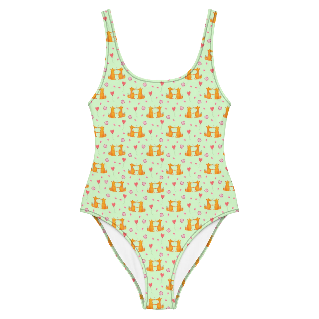 Badeanzug Füchse Liebe Muster Bademode, Luxus-Bademode, Badebekleidung, Badeanzug, Swimsuit, Rückenfreier Badeanzug, Fuchs, Ehemann, Freund, Paar, Füchse, Liebe, Fox, Freundin, Verlobte, Liebespaar, Ehefrau, Partner, Liebesbeweis, Ehe