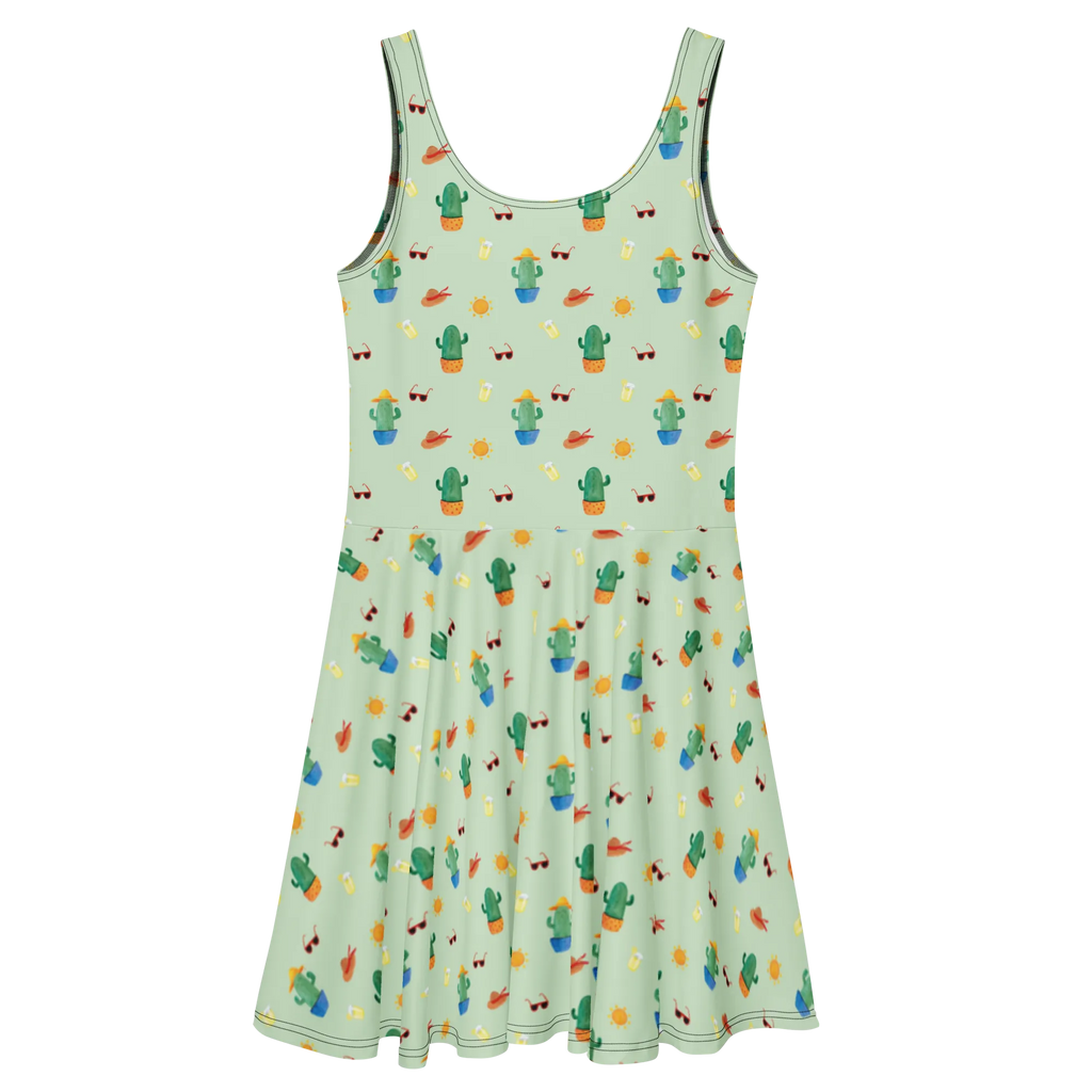 Sommerkleid Kaktus Sonne Muster Skaterkleid, Sommerkleid, Kleid, Kaktus, Kakteen, Ehebruch, Geschenkidee, glücklich, Glück, Scheidung, Liebe Kaktusliebe, Trennung, Freundin, Sonnenschein, Liebeskummer Geschenk, Liebeskummer, Motivation, Neustart, Sonne