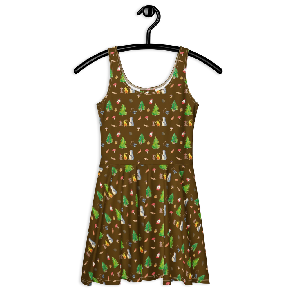 Sommerkleid Pinguin Lagerfeuer Muster Kleid, Skaterkleid, Sommerkleid, Pinguin, Büroalltag, Lebensmotivation, grillen, Neustart, Job, Lebensspruch, Leben, Maus, Feuer, Lagerfeuer, Büro, Marshmallows, Liebe, Motivation, Pinguine, Arbeit