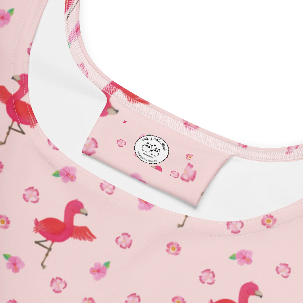 Sommerkleid Flamingo Yoga Muster Sommerkleid, Kleid, Skaterkleid, Flamingo, Namaste, Yoga, Vogel, Tiefenentspannung, Entspannung, Aufregen, Achtsamkeit, Yoga-Übung, Ärger