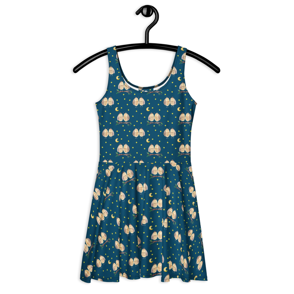 Sommerkleid Eulen Liebe Muster Kleid, Skaterkleid, Sommerkleid, Eule, Liebe, Owl, Hochzeit Spruch, All You Need Is Love, Wortspiel Lustig, Freund, Eule Deko, Liebe Spruch, Freundin Geschenk