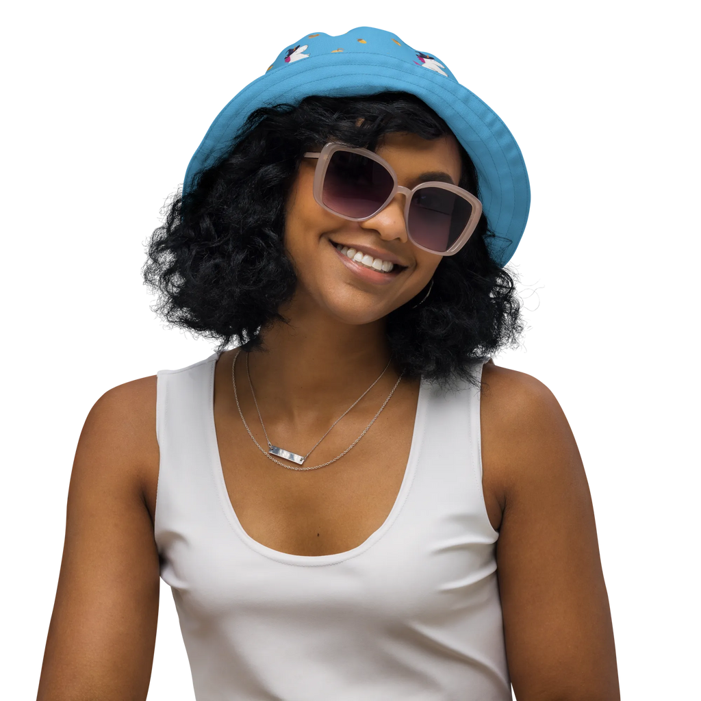 Sonnenhut Einhorn Hexe Muster Wendemütze, Wendehut, Sonnenmütze, Fischerhut, Wendecap, Sonnenhut, Strandhut, Outdoorhut, Sommerhut, Freizeithut, Anglerhut, zweifarbiger Hut, Einhorn, Einhörner, Einhorn Deko, Unicorn, Teufel, Ehefrau, Engel, Hexe, Freundin, Zicke, Leben, Frau, Verrückte