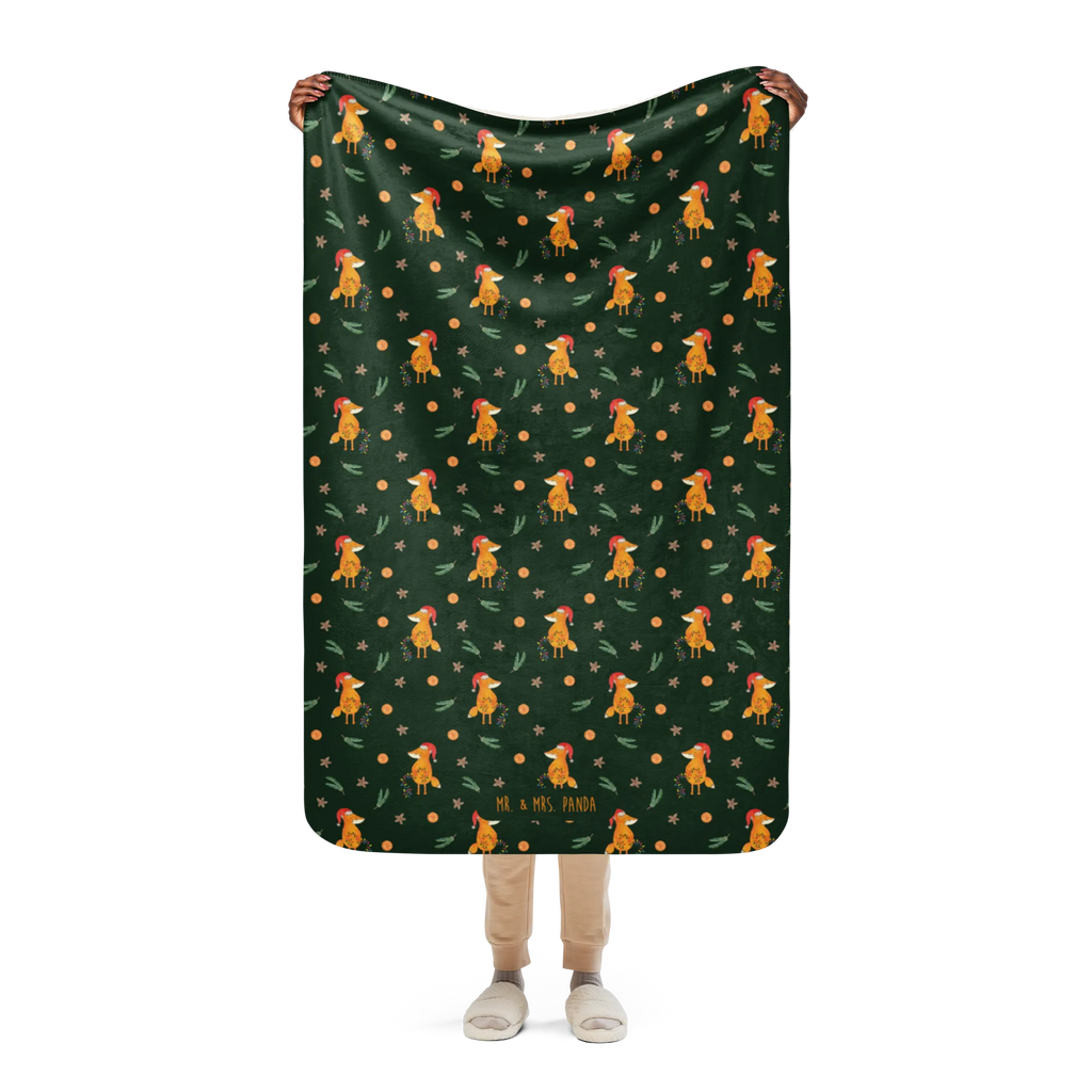 Sherpa Kuscheldecke Fuchs Weihnachten Muster Winter, Weihnachten, Weihnachtsdeko, Nikolaus, Advent, Heiligabend, Wintermotiv, Füchse, Weihnachtsmann, Spruch schön, Weihnachtszeit, Geschenk Weihnachten, Fuchs