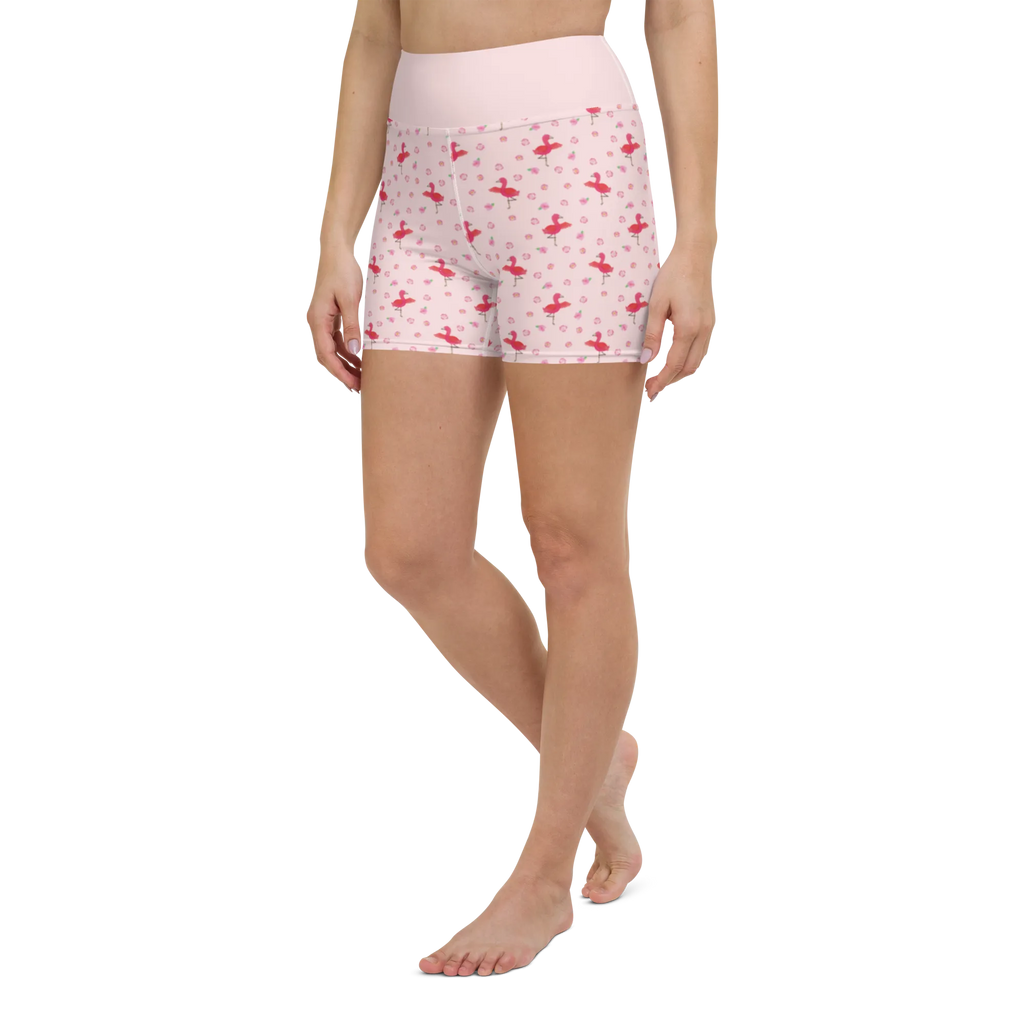 Yoga Shorts Flamingo Yoga Muster Yogabekleidung, Yoga Shorts, Yogashorts, Sportshorts Damen, Sportshorts, Sportbekleidung, Fitnesshose, Sporthose, Yoga Shorts Damen, Flamingo, Entspannung, Vogel, Aufregen, Ärger, Achtsamkeit, Yoga, Tiefenentspannung, Namaste, Yoga-Übung