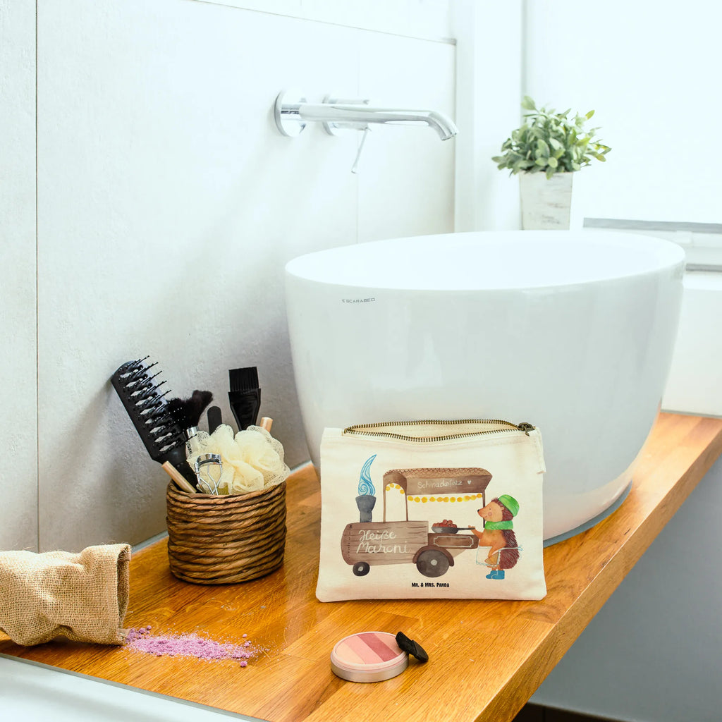 torebka na makijaż Jeż kasztany Zima, Boże Narodzenie, dekoracje świąteczne, Mikołaj, Adwent, Wigilia, zimowy motyw