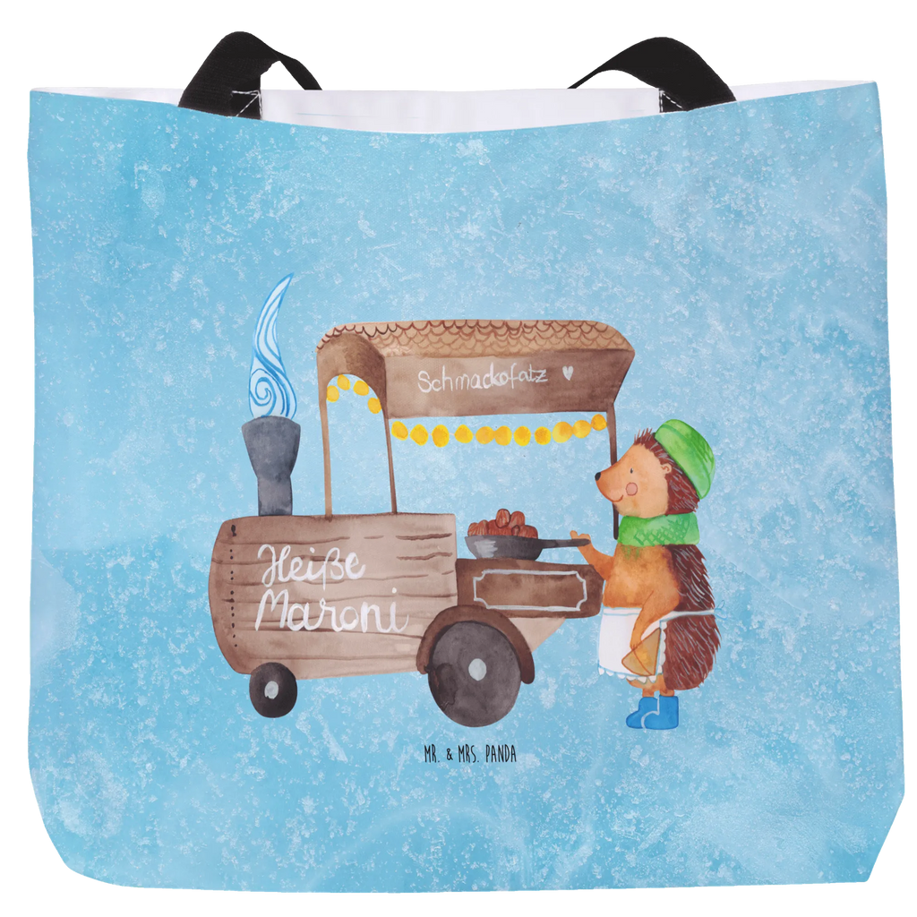 Shopper Igel Maronen Shopper, Strandtasche, Freizeittasche, Schultasche, Einkaufsbeutel, Beutel, Alltagstasche, Tasche, Einkaufstasche, Schulbeutel, Tragebeutel, Winter, Weihnachten, Weihnachtsdeko, Nikolaus, Advent, Heiligabend, Wintermotiv, Weihnachtsmarkt, Maronen, Kastanien, Duft