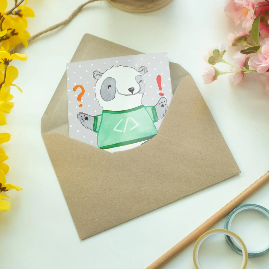 Greetings card Panda Programmer Adventure birthday card, folding card, wedding card, greeting card, invitation card, gift, gift idea, best, farewell gift, passing exam, anniversary, retirement, promotion, job start, sayings, funny, profession