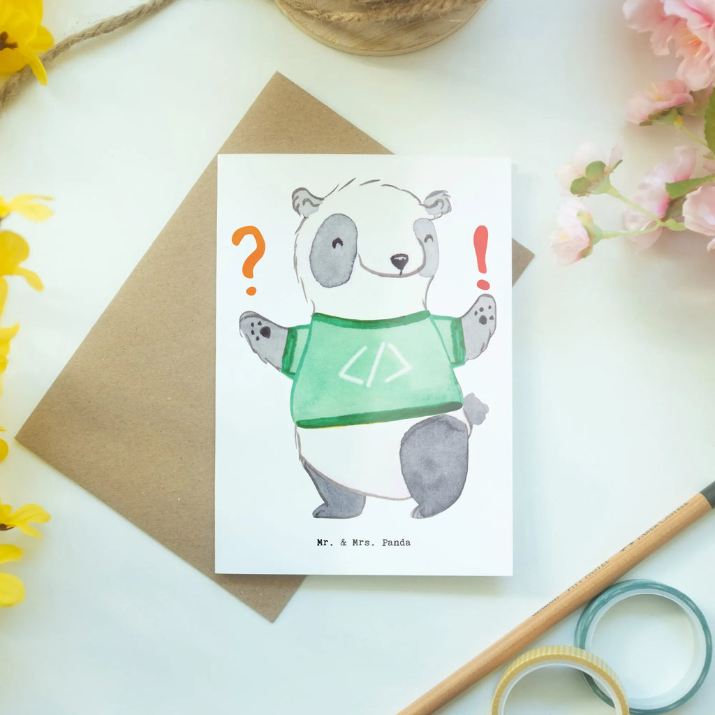 Greetings card Panda Programmer Adventure birthday card, folding card, wedding card, greeting card, invitation card, gift, gift idea, best, farewell gift, passing exam, anniversary, retirement, promotion, job start, sayings, funny, profession