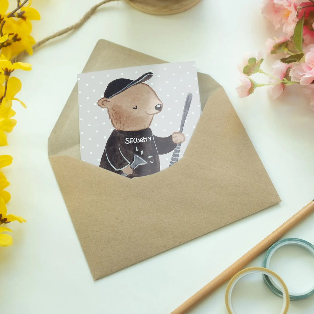 Greetings card Security Service Employee Heart greeting card, invitation card, wedding card, birthday card, folding card, gift, gift idea, best, farewell gift, passing exam, anniversary, retirement, promotion, job start, sayings, funny, profession
