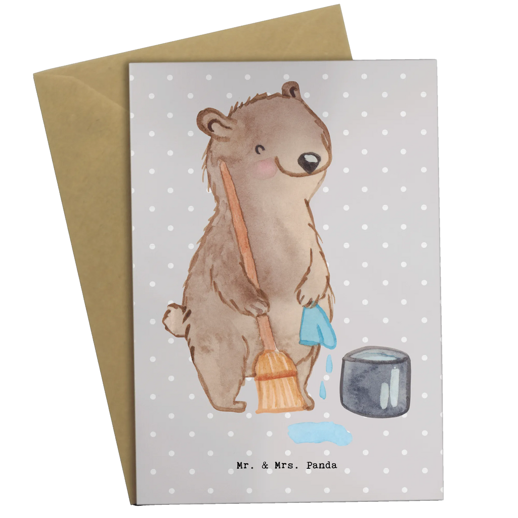 Greetings card cleaning lady heart greeting card, folding card, invitation card, birthday card, wedding card, gift, gift idea, best, farewell gift, passing exam, anniversary, retirement, promotion, job start, sayings, funny, profession