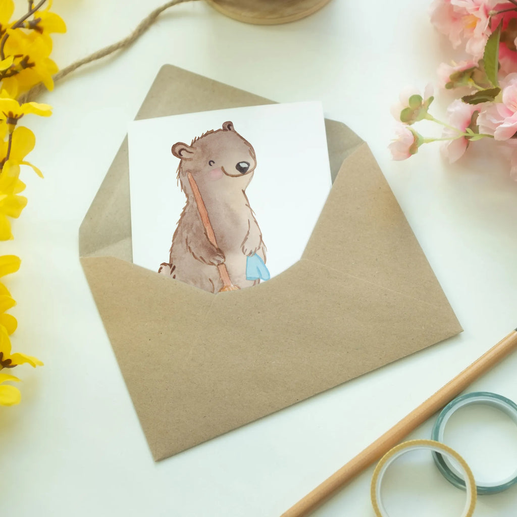 Greetings card cleaning lady heart greeting card, folding card, invitation card, birthday card, wedding card, gift, gift idea, best, farewell gift, passing exam, anniversary, retirement, promotion, job start, sayings, funny, profession