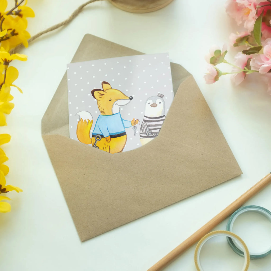 Greetings card corrections officer Heart greeting card, folding card, wedding card, birthday card, invitation card, gift, gift idea, best, farewell gift, passing exam, anniversary, retirement, promotion, job start, sayings, funny, profession