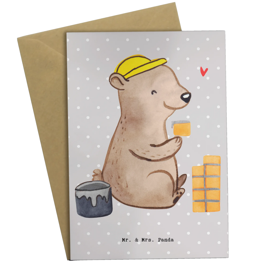 Greetings card bricklayer heart folding card, greeting card, invitation card, birthday card, wedding card, gift, gift idea, best, farewell gift, passing exam, anniversary, retirement, promotion, job start, sayings, funny, profession