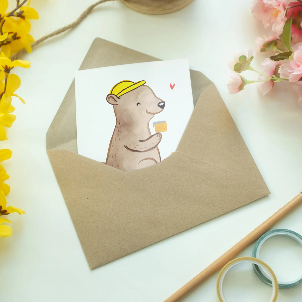 Greetings card bricklayer heart folding card, greeting card, invitation card, birthday card, wedding card, gift, gift idea, best, farewell gift, passing exam, anniversary, retirement, promotion, job start, sayings, funny, profession