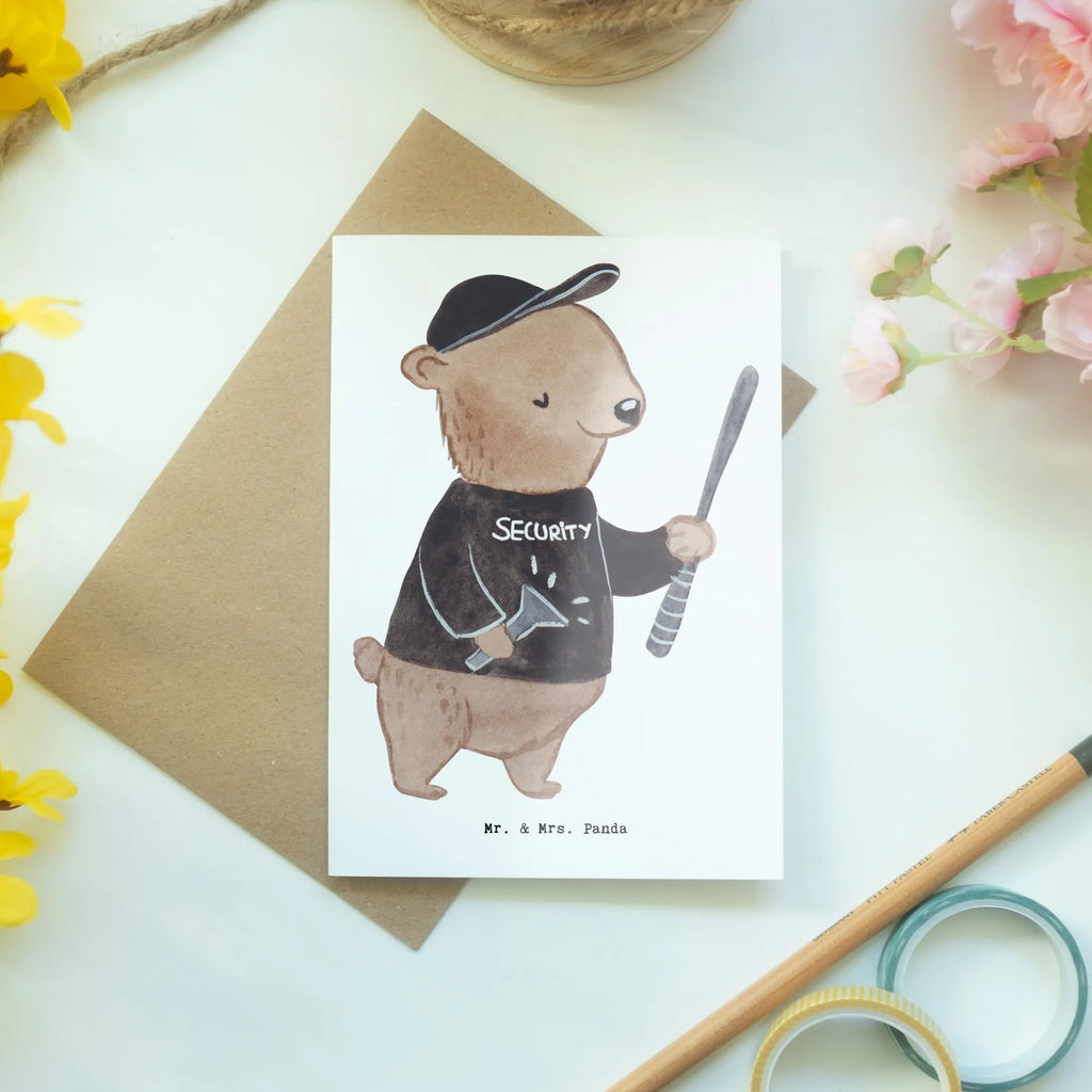 Greetings card Security Guard Heart greeting card, birthday card, invitation card, wedding card, folding card, gift, gift idea, best, farewell gift, passing exam, anniversary, retirement, promotion, job start, sayings, funny, profession