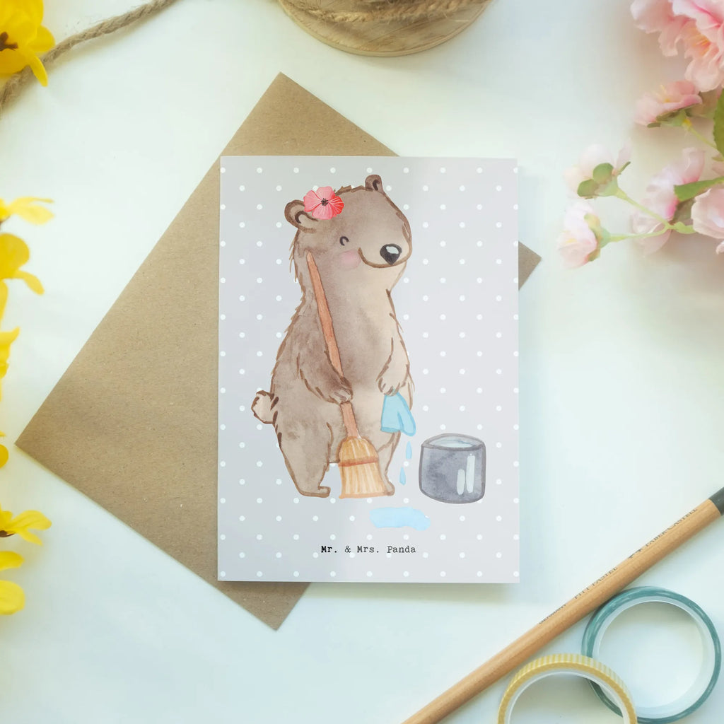 Greetings card Cleaning Staff Heart birthday card, greeting card, folding card, invitation card, wedding card, gift, gift idea, best, farewell gift, passing exam, anniversary, retirement, promotion, job start, sayings, funny, profession