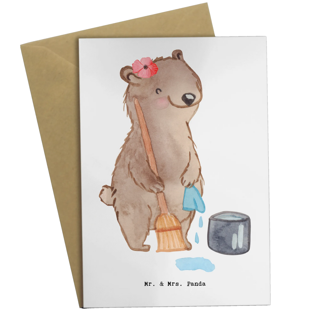 Greetings card Cleaning Staff Heart birthday card, greeting card, folding card, invitation card, wedding card, gift, gift idea, best, farewell gift, passing exam, anniversary, retirement, promotion, job start, sayings, funny, profession