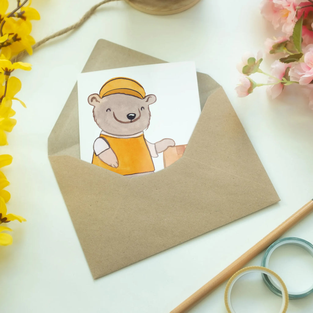 Greetings card Package Delivery Person heart jubiläumskarte, glückwunschkarten, firmungskarte, einladungskarten, vatertagskarte, valentinstagskarte, dankeskarten, Grußkarte, neujahrskarte, weihnachtskarten, osterkarten, spruchkarte, Motivkarte, genesungskarte, Klappkarte, kommunionskarte, Grußkarten, abiturkarte, Beileidskarte, Glückwunschkarte, babykarte, osterkarte, hochzeitskarten, Geschenk, Schenken, Jubiläum, Danke, Dankeschön, Beruf, Ausbildung, Abschied, Rente, Kollege, Kollegin, Arbeitskollege, Mitarbeiter, Firma, Paketzusteller, Paketbote, Zustellservice Pakete