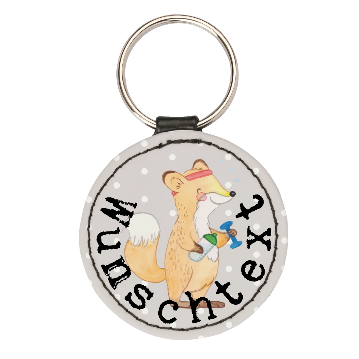Personalised key ring Fox fitness Gift, giving, thank you, award, profit, athlete, exercising, sports club, weight training