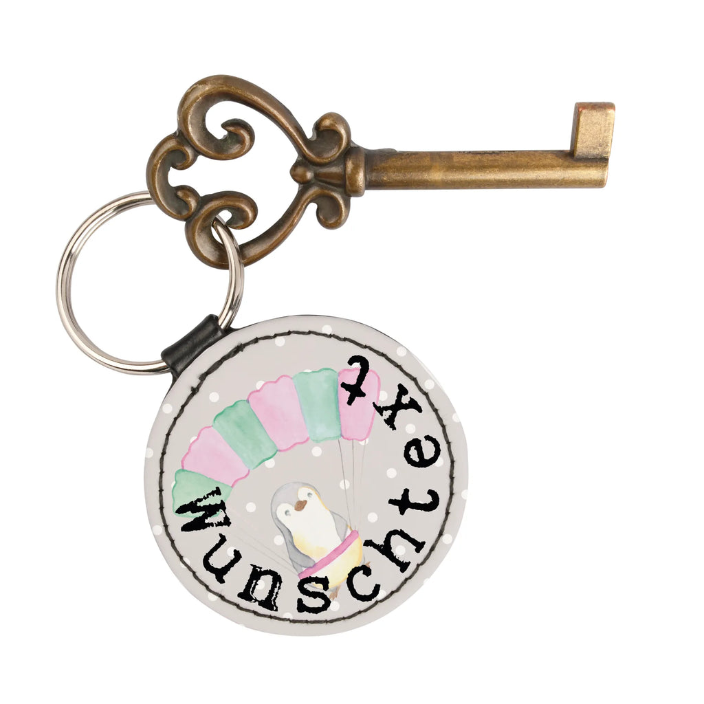 Personalised key ring penguin parachute jump Gift, sport, hobby, giving, thank you, award, profit, athlete, Skydiving, skydive, parachute jump