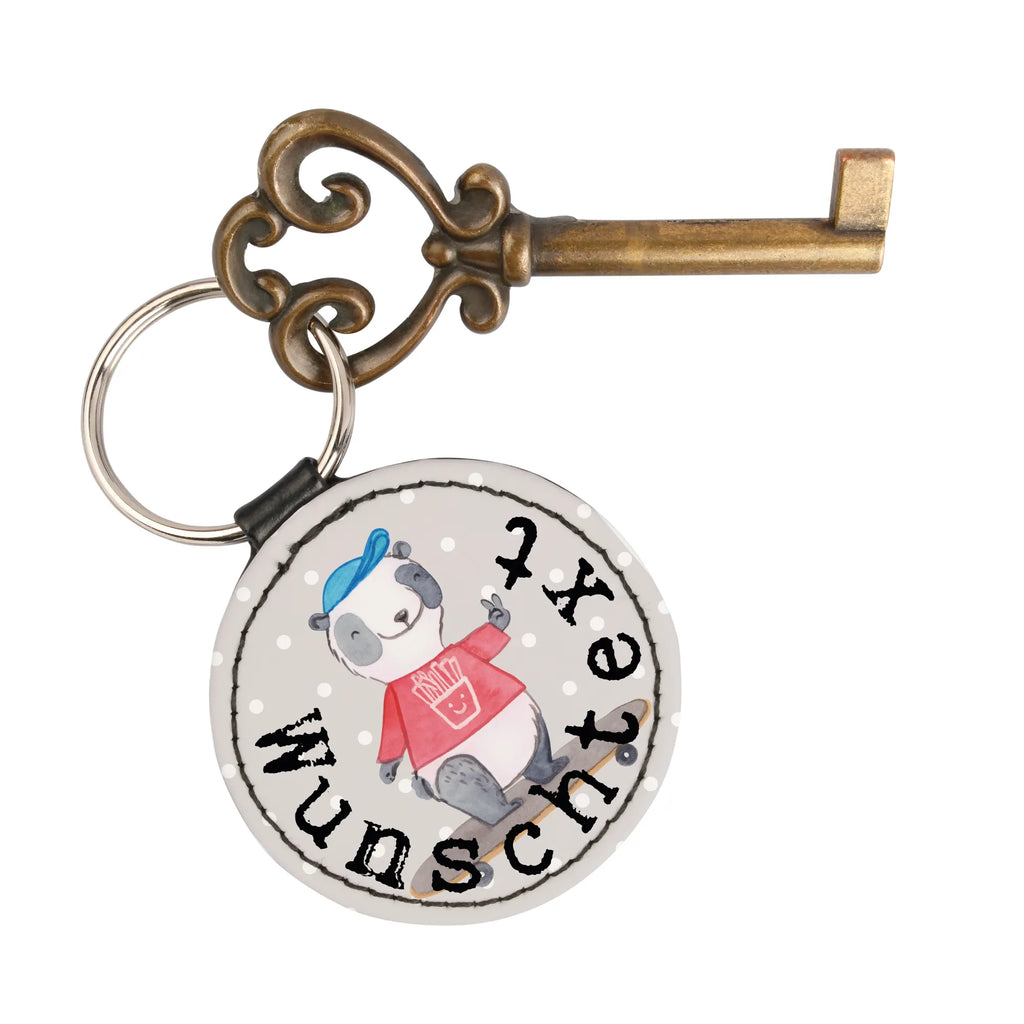 Personalizowany brelok do kluczy Panda Jazda na longboardzie Prezent, Sport, Dyscyplina sportowa, Hobby, Darować, Dziękuję, Dzięki, Wyróżnienie, Wygrana, Sportowiec