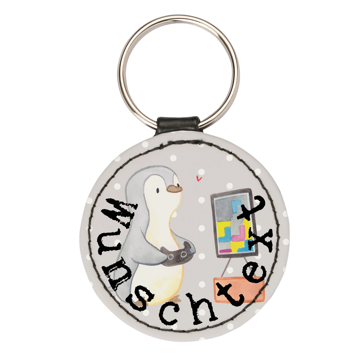 Personalizowany brelok do kluczy Pingwin Granie Prezent, Sport, Dyscyplina sportowa, Hobby, Darować, Dziękuję, Dzięki, Wyróżnienie, Wygrana, Sportowiec
