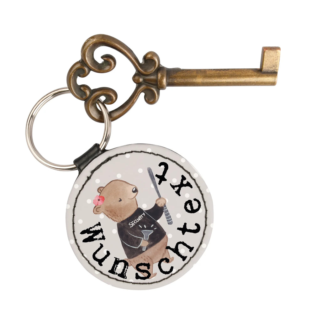 Personalised key ring Female security service employee Heart gift, gift idea, best, farewell gift, passing exam, anniversary, retirement, promotion, job start, sayings, funny, profession