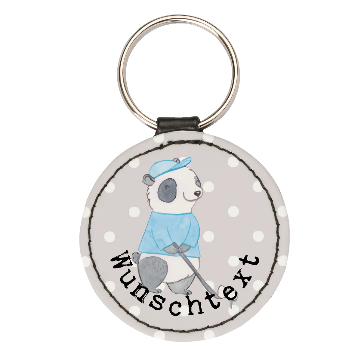 Personalised key ring panda golfing Gift, sport, hobby, giving, thank you, award, profit, athlete, golf course, play golf, Golf, golf tournament, golf club
