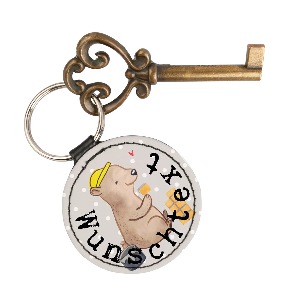 Personalizowany brelok do kluczy Murarz serce Zawód, Wykształcenie, Jubileusz, Pożegnanie, Emerytura, Kolega, Koleżanka, Prezent, Dawać, Pracownik, Współpracownik, Firma, Dziękuję, Dziękuję bardzo