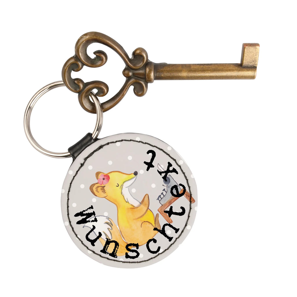 Personalizowany brelok do kluczy autorka serce Zawód, Wykształcenie, Jubileusz, Pożegnanie, Emerytura, Kolega, Koleżanka, Prezent, Dawać, Pracownik, Współpracownik, Firma, Dziękuję, Dziękuję bardzo