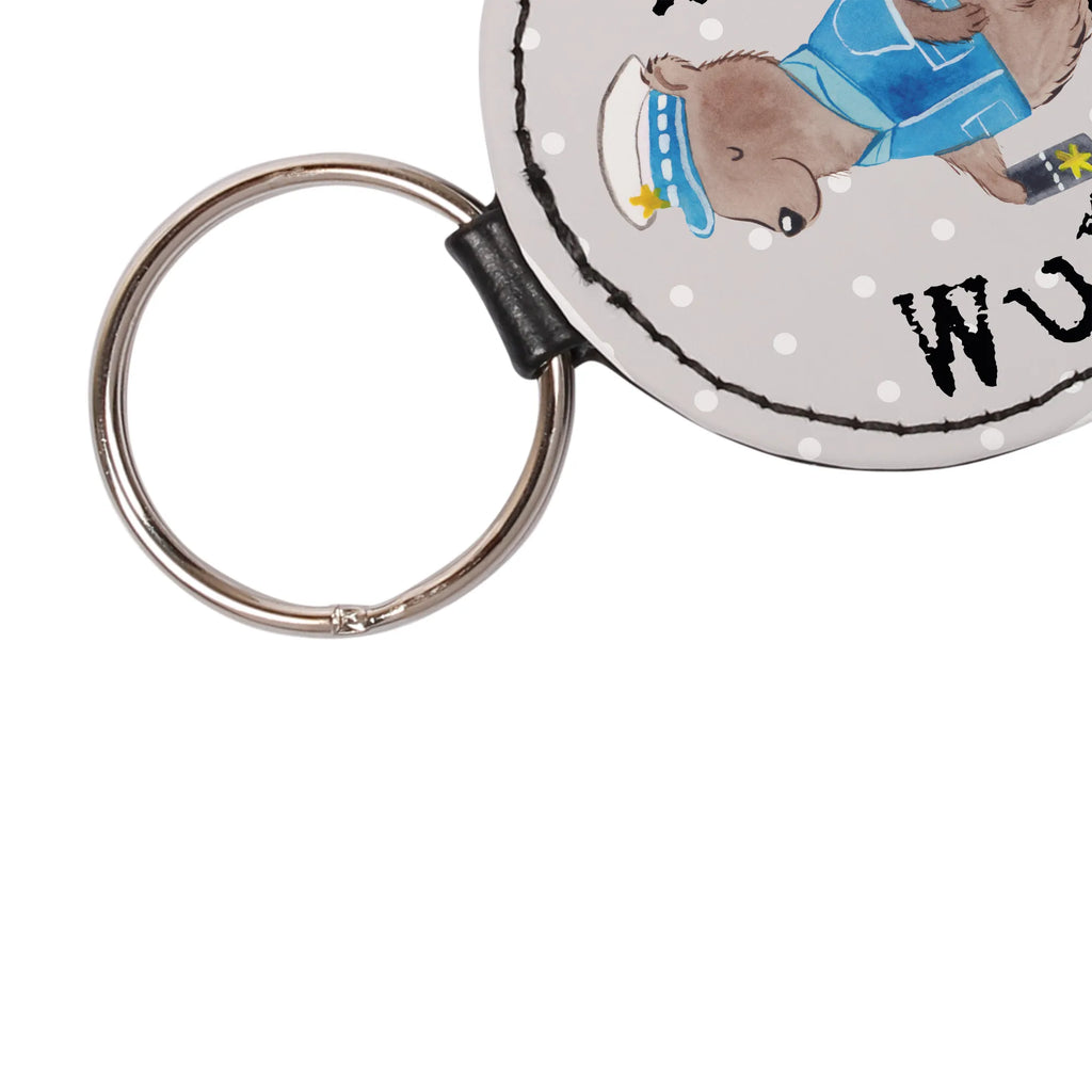 Personalizowany brelok do kluczy funkcjonariusz policji Serce Zawód, Wykształcenie, Jubileusz, Pożegnanie, Emerytura, Kolega, Koleżanka, Prezent, Dawać, Pracownik, Współpracownik, Firma, Dziękuję, Dziękuję bardzo