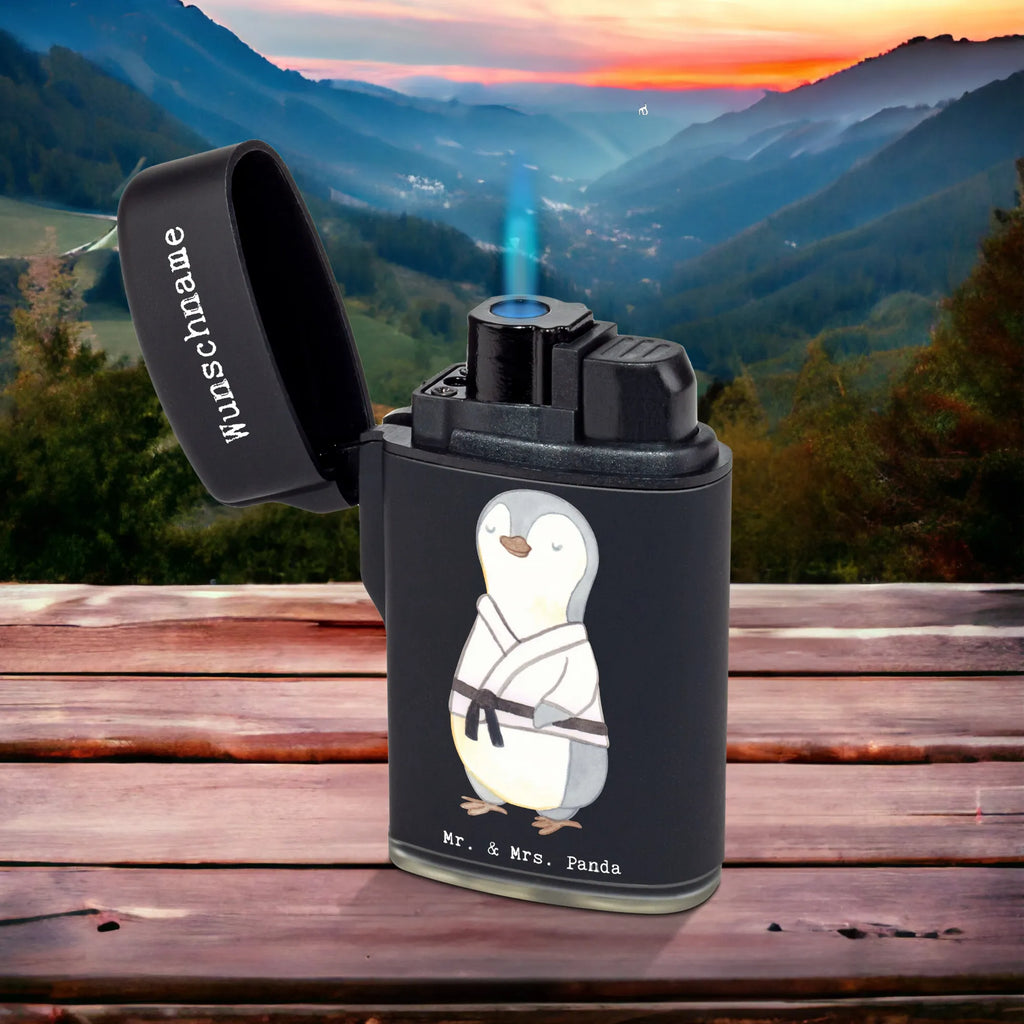 Spersonalizowana zapalniczka Pingwin karate Prezent, Sport, Dyscyplina sportowa, Hobby, Darować, Dziękuję, Dzięki, Wyróżnienie, Wygrana, Sportowiec