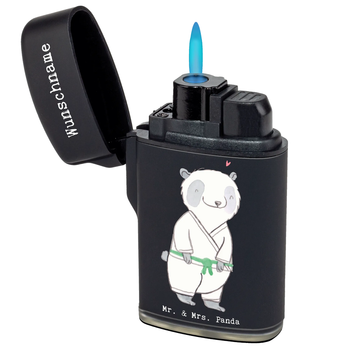 Personalised lighter panda Jiu Jitsu Gift, sport, hobby, giving, thank you, award, profit, athlete, Japanese martial art, Jiu Jitsu, self defense