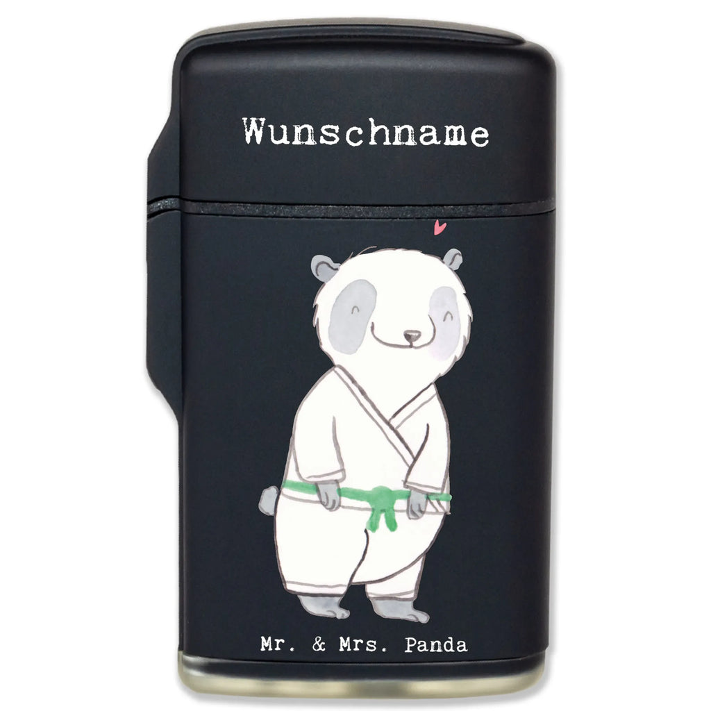 Personalised lighter panda Jiu Jitsu Gift, sport, hobby, giving, thank you, award, profit, athlete, Japanese martial art, Jiu Jitsu, self defense