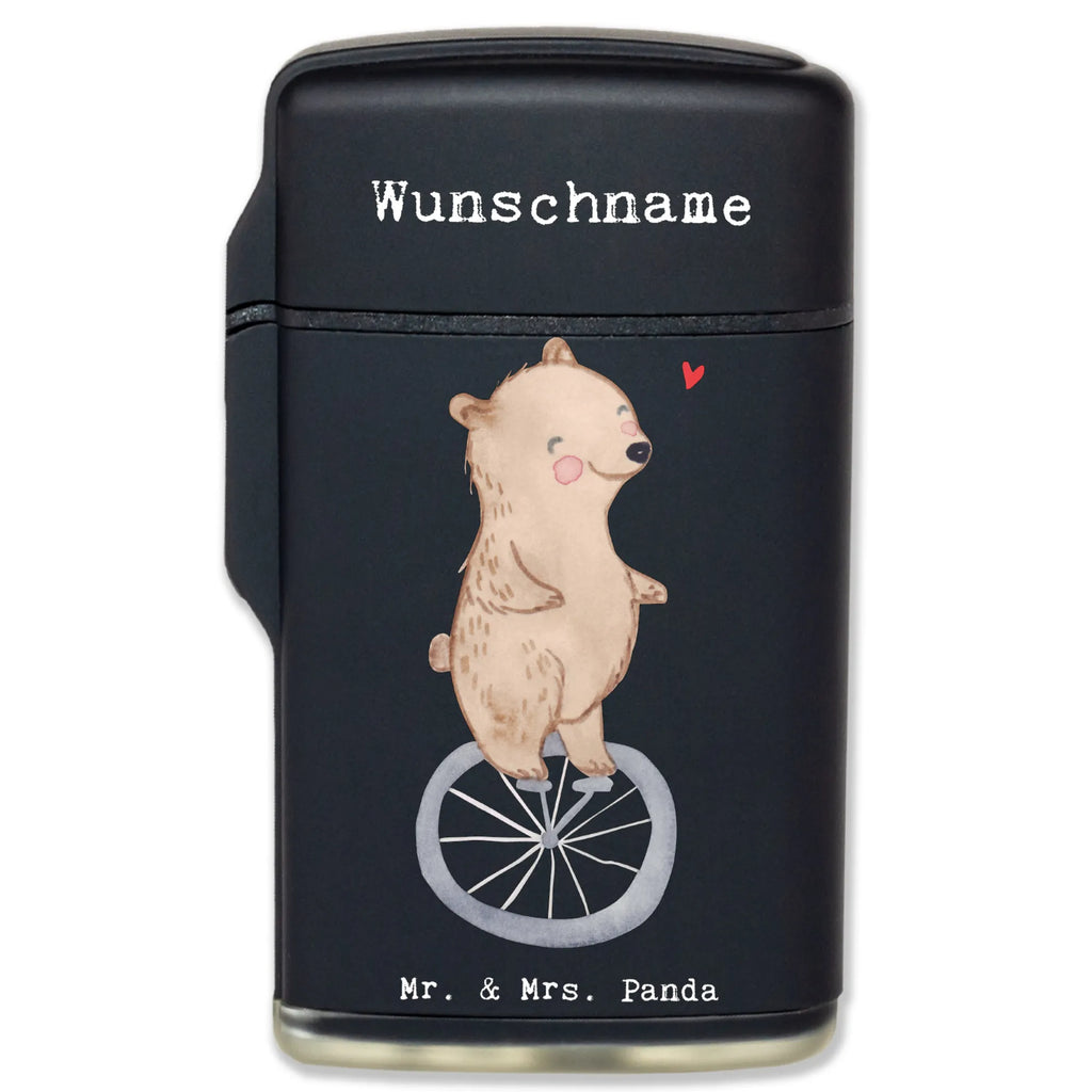 Personalised lighter bear ride a unicycle Gift, sport, hobby, giving, thank you, award, profit, athlete, ride a unicycle