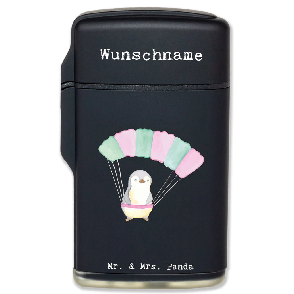 Personalised lighter penguin parachute jump Gift, sport, hobby, giving, thank you, award, profit, athlete, Skydiving, skydive, parachute jump