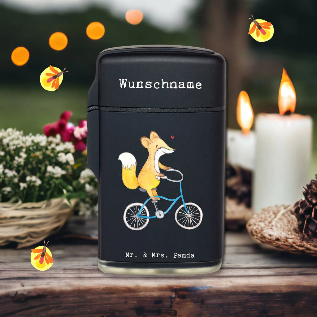 Personalised lighter Fox cycle Gift, sport, hobby, giving, thank you, award, profit, athlete, Biking, mountain biking, cycling, trekking