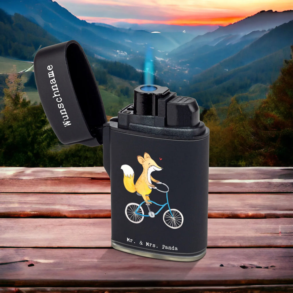 Personalised lighter Fox cycle Gift, sport, hobby, giving, thank you, award, profit, athlete, Biking, mountain biking, cycling, trekking