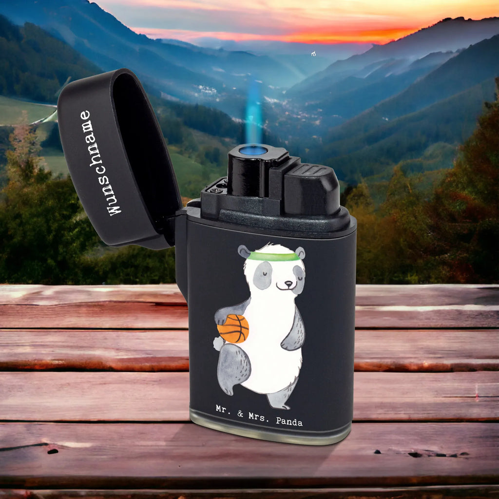 Personalised lighter panda basketball Gift, sport, hobby, giving, thank you, award, profit, athlete, basketball, basketball court, basketball club, basketball association