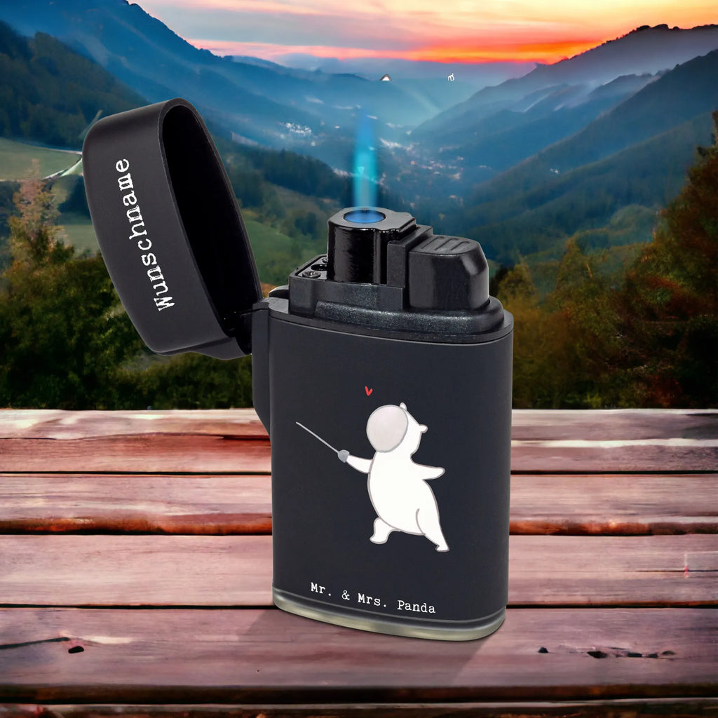 Personalised lighter panda fencing Gift, sport, hobby, giving, thank you, award, profit, athlete, Fencing, Fencing Club, Fencing Federation, Fencing Association